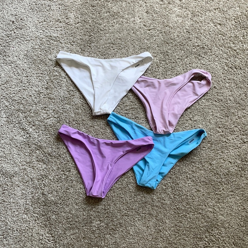Set of 4 NWOT Shein Solid Bikini Bottoms